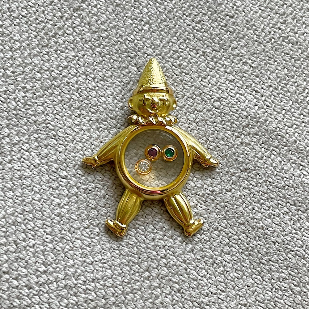 Estate⭐️18K Gold⭐️Clown Jester Mother's Charm Pendant